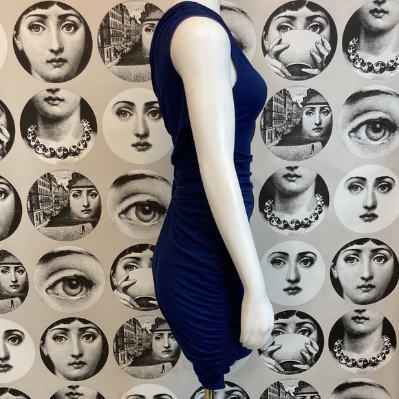 Tart Navy One Shoulder Ruched Bodycon Dress Sz M, excellent condition! - Picture 4 of 12